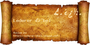 Lederer Ábel névjegykártya